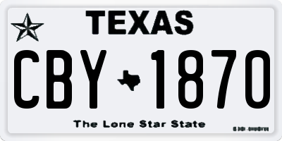 TX license plate CBY1870