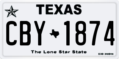 TX license plate CBY1874