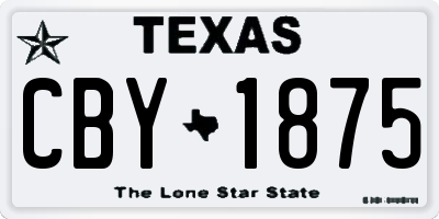 TX license plate CBY1875