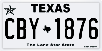 TX license plate CBY1876