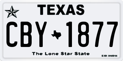 TX license plate CBY1877