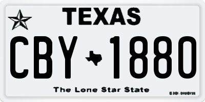 TX license plate CBY1880