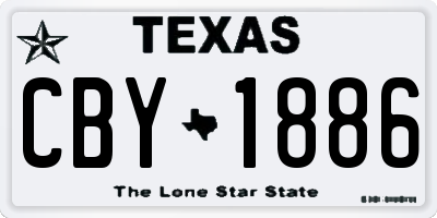 TX license plate CBY1886