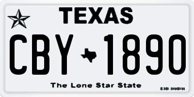 TX license plate CBY1890