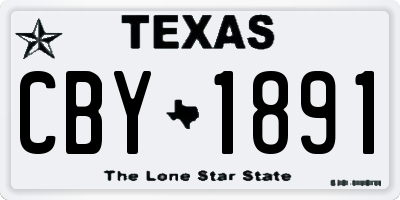 TX license plate CBY1891