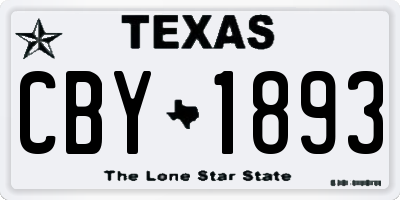 TX license plate CBY1893