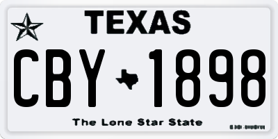 TX license plate CBY1898