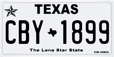 TX license plate CBY1899