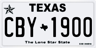 TX license plate CBY1900