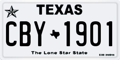 TX license plate CBY1901