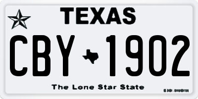 TX license plate CBY1902