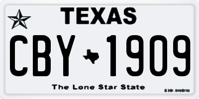 TX license plate CBY1909