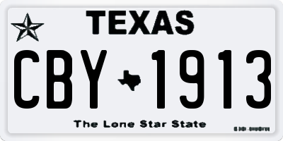 TX license plate CBY1913