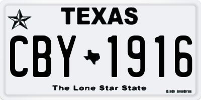 TX license plate CBY1916