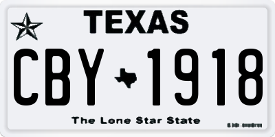 TX license plate CBY1918