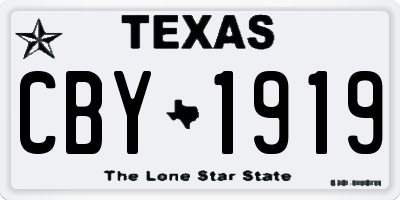 TX license plate CBY1919