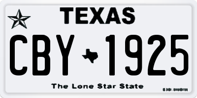 TX license plate CBY1925