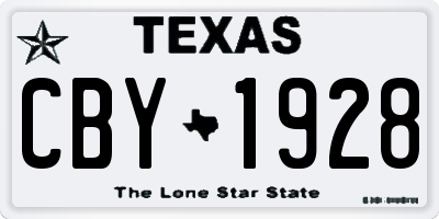 TX license plate CBY1928