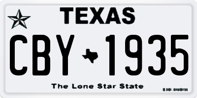 TX license plate CBY1935