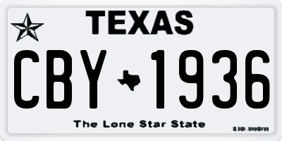 TX license plate CBY1936