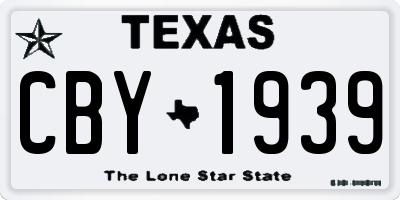 TX license plate CBY1939