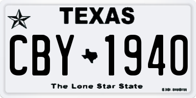 TX license plate CBY1940