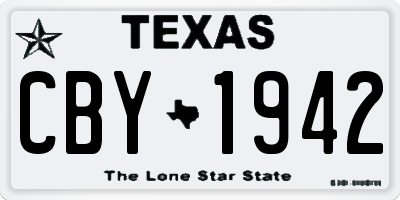 TX license plate CBY1942