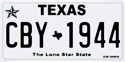 TX license plate CBY1944
