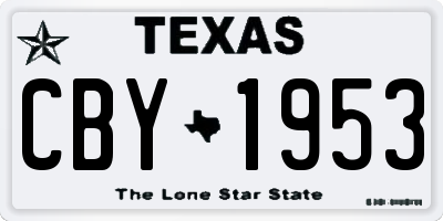 TX license plate CBY1953