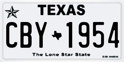 TX license plate CBY1954