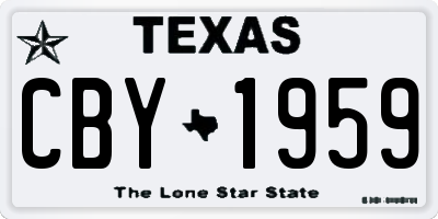 TX license plate CBY1959