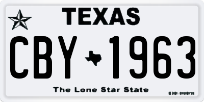 TX license plate CBY1963
