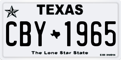 TX license plate CBY1965