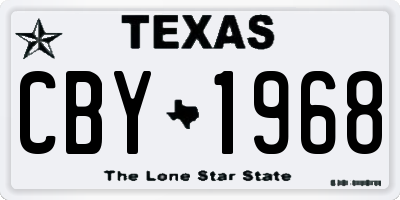 TX license plate CBY1968