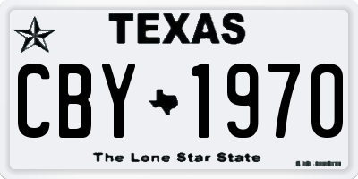 TX license plate CBY1970