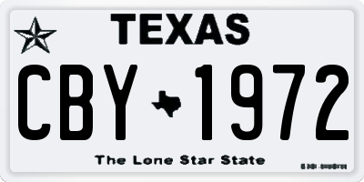 TX license plate CBY1972