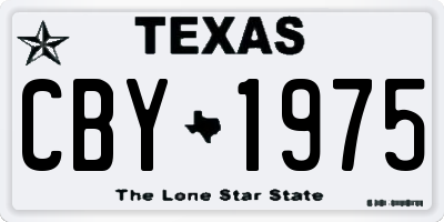 TX license plate CBY1975