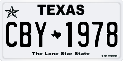 TX license plate CBY1978