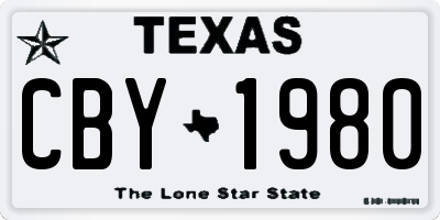 TX license plate CBY1980