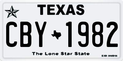 TX license plate CBY1982
