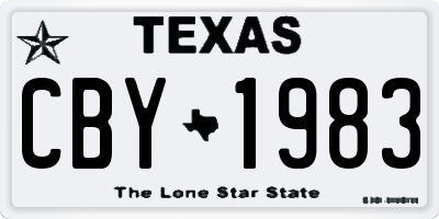 TX license plate CBY1983