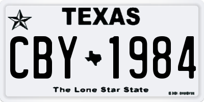 TX license plate CBY1984