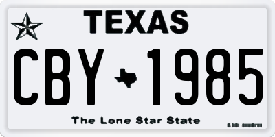 TX license plate CBY1985