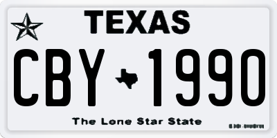 TX license plate CBY1990