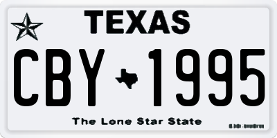 TX license plate CBY1995