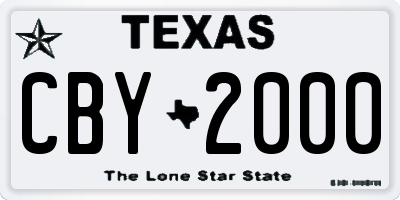 TX license plate CBY2000