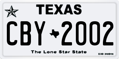 TX license plate CBY2002