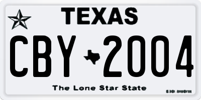 TX license plate CBY2004