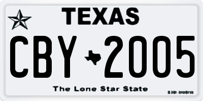 TX license plate CBY2005