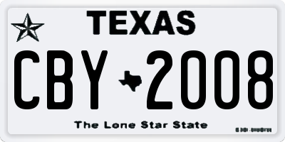 TX license plate CBY2008